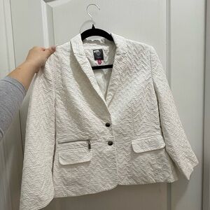 Vince Camuto Cream Quilted Blazer